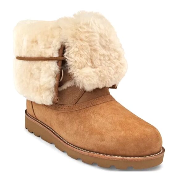 UGG Womens Sz10 Versatile Lace-Up "Rommy" Shearling-Lined Brown Suede Boots - Picture 2 of 10